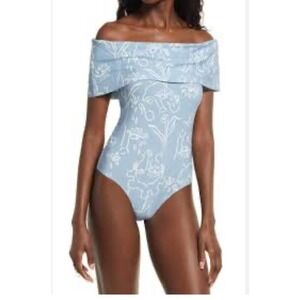 CHRISTINA MARTINEZ OFF THE‎ SHOULDER BODYSUIT WOMEN'S SIZE L NWT